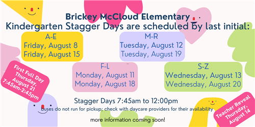  Kindergarten Stagger Days